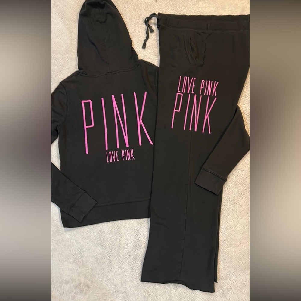 Pink boyfriend, sweatpants, matching set HTF